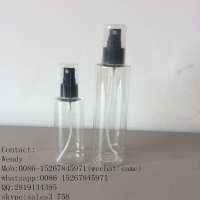 100ml 200ml PET cosmetic bottle with black spray pump/clear pet bottles for hair spray /Liquid Bottle with Pump Spray