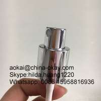 Shiny silver screw aluminum fine mist spray pump perfume Spray pump 20/410 for glass serum bottle